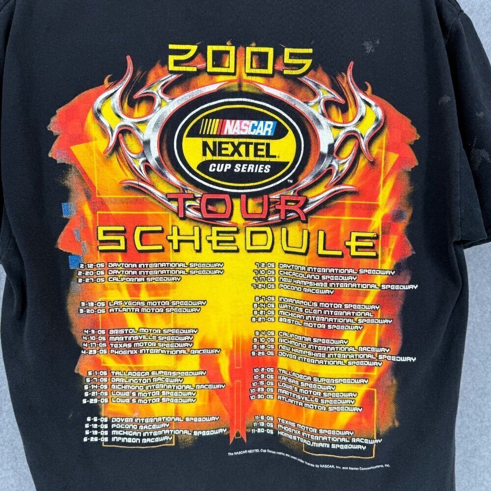 Nascar VTG Nextel Cup Series T Shirt Size M Black 2005 Graphic Distressed Flame - Picture 6 of 13